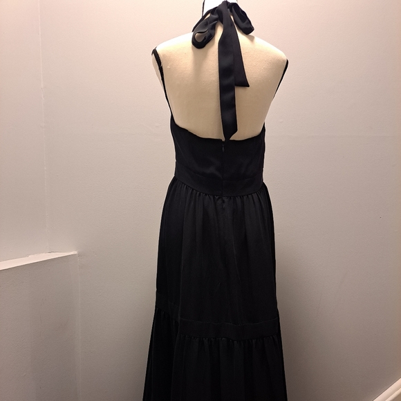 Black Talbot's maxi dress with halter tie back size 6 - Picture 2 of 3